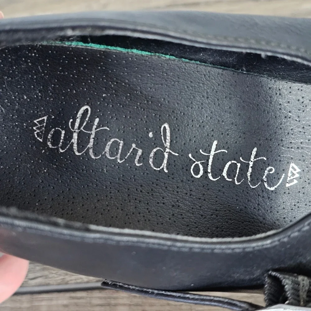 Altar'd State Frankee Black Platform Lug Sole Mary Jane Chunky Heels‎ Womens 7 M